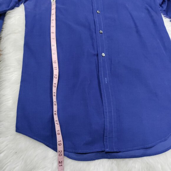 Ralph Lauren Black Label Tailored Fit Blue Corduroy Long Sleeve Shirt Men's 15 ½ - Picture 13 of 14